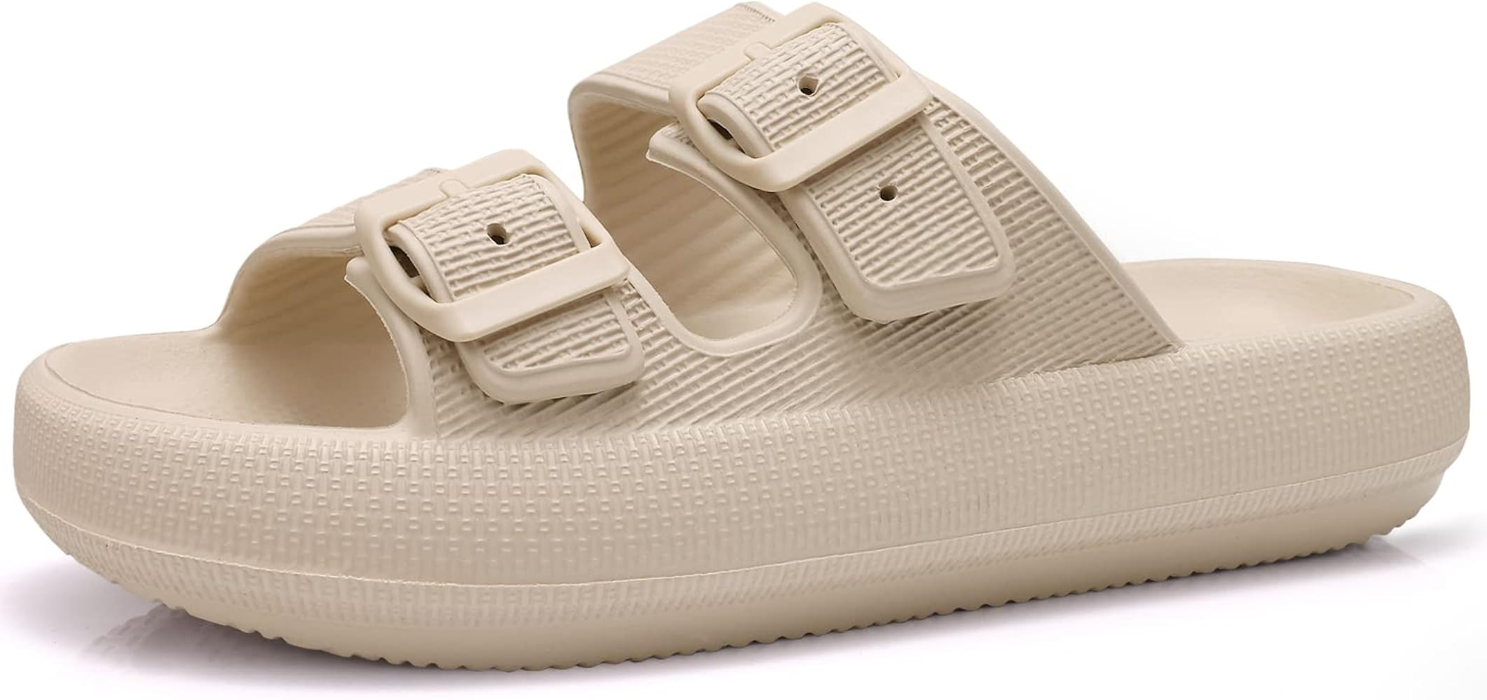 Beslip Cloud Sides for Women with Adjustable Buckles Soft Pillow Sandals Slipper Shower Shoes | Amazon (US)