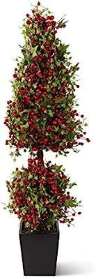 K&K Home Artificial Topiary Tree 37 Inch Berry and Leaf Topiary in Pot | Amazon (US)