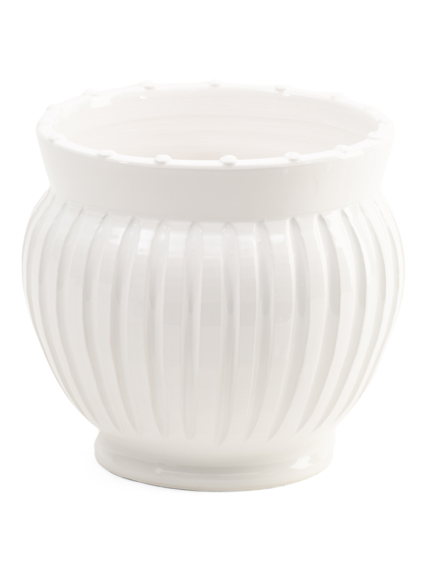 Made In Italy 12.25in Ceramic Striped Cachepot Planter With Dot Trim | Mother's Day Gifts | Marsh... | Marshalls