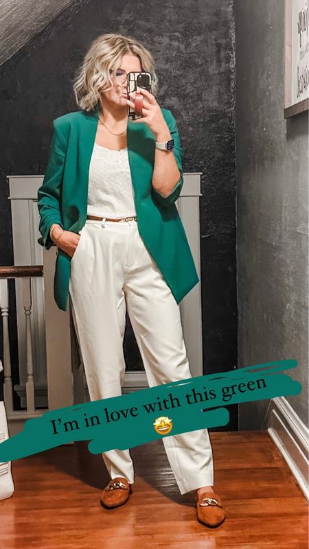 I have been loving this green blazer! 

#LTKshoecrush #LTKworkwear #LTKfindsunder50