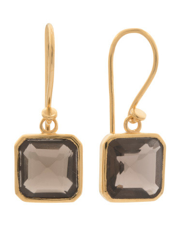 Made In India 18k Sterling Silver Smoky Topaz Earrings | TJ Maxx