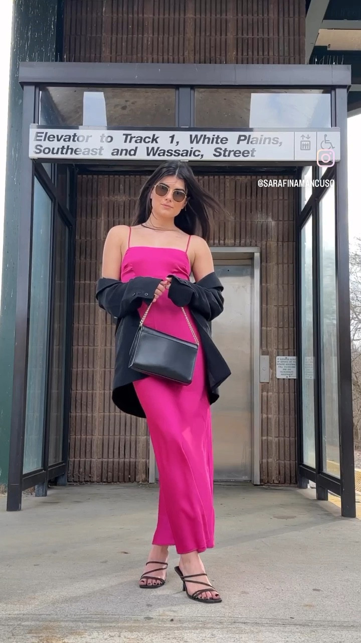 An easy office to happy hour look!🖤

Wearing xs dress & sm blazer! 
Similar heels linked, 56% off ! 

#LTKstyletip #LTKshoecrush #LTKSeasonal