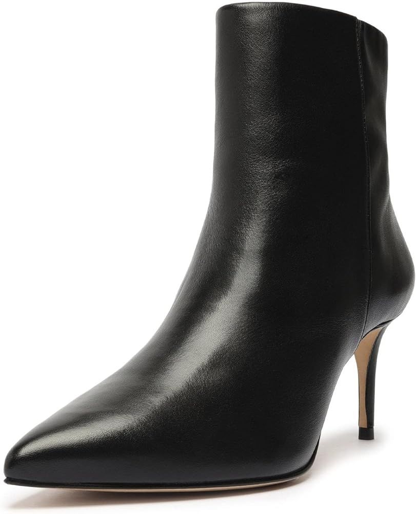 SCHUTZ Women's Mikki Mid Stiletto Heels Pointed Toe Ankle Boot | Amazon (US)