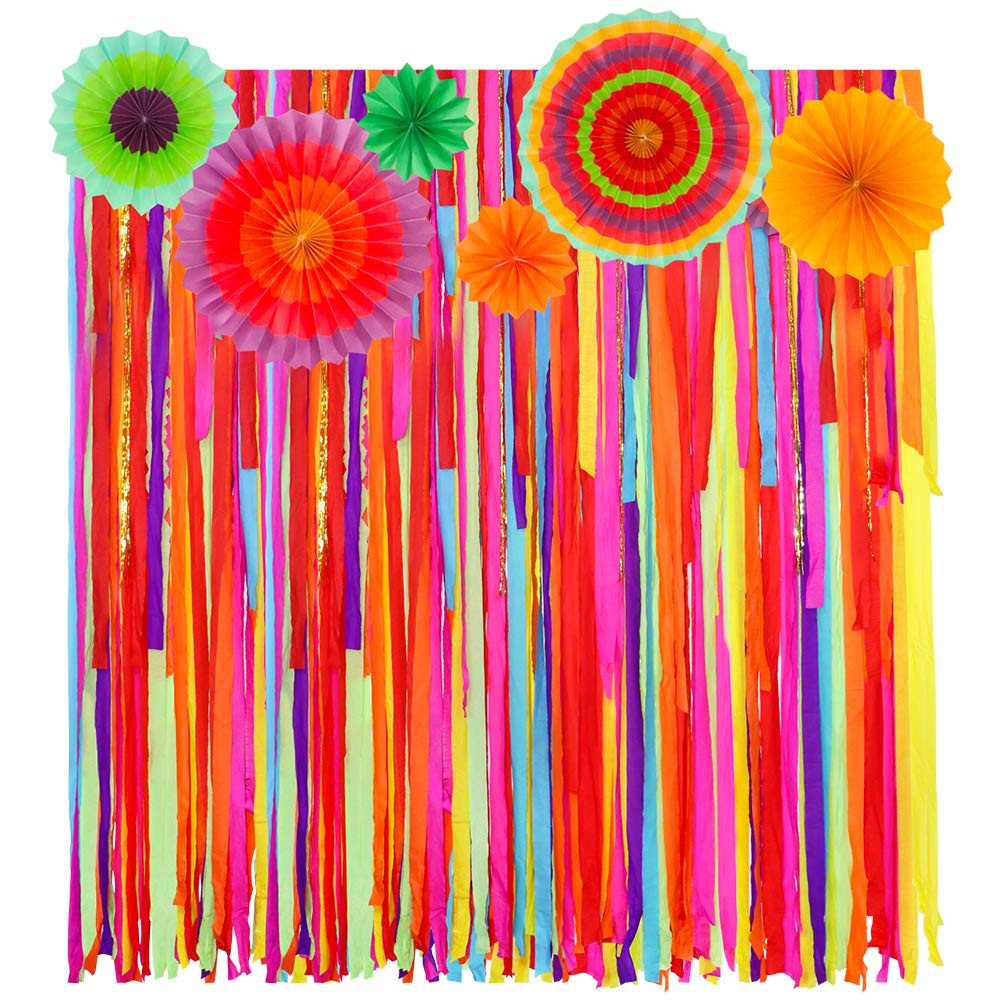 Mexican Fiesta Theme Party Backdrop with Fiesta Paper Fans, Mexican Fiesta Cinco De Mayo Party De... | Amazon (US)