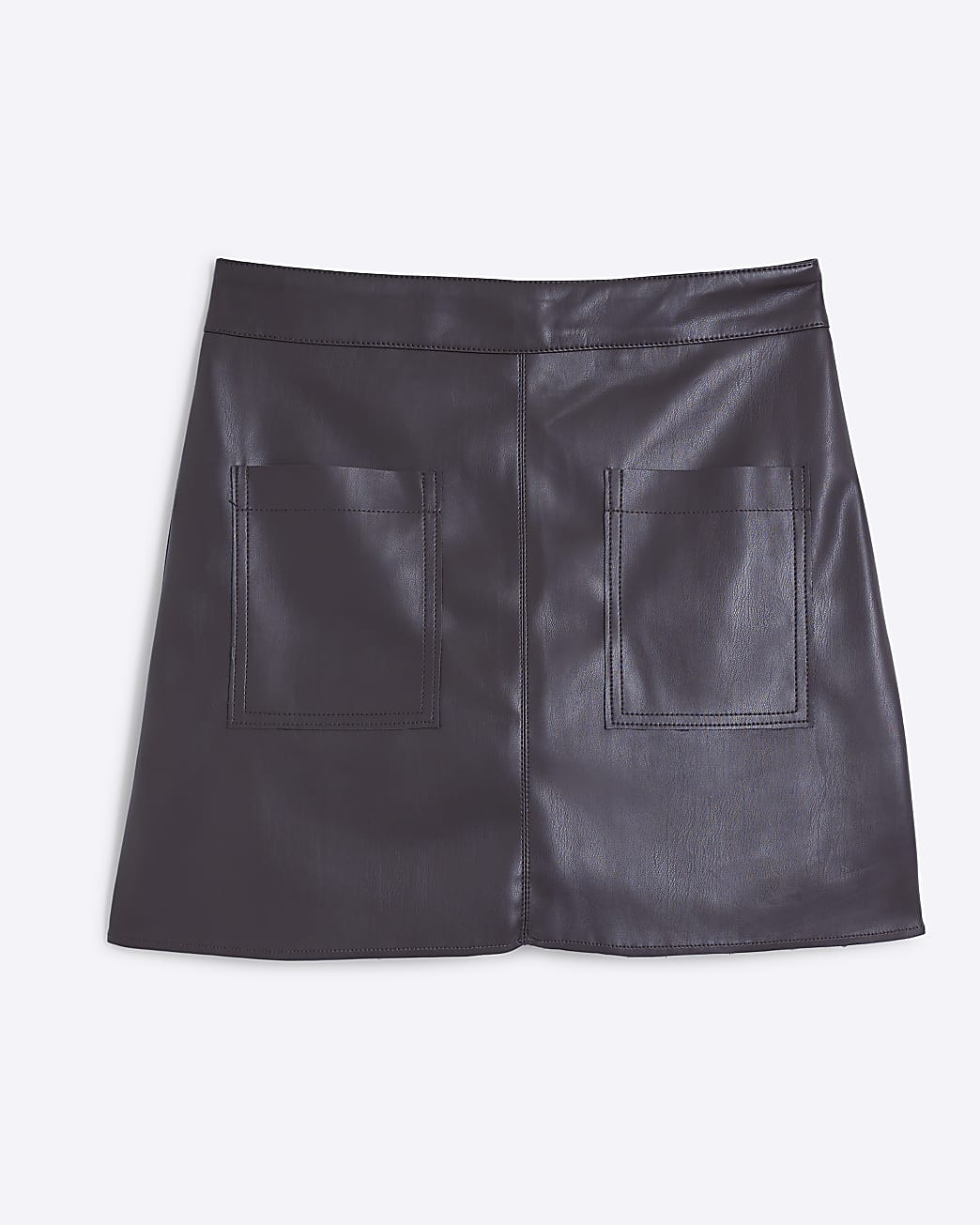 Brown faux leather pocket mini skirt | River Island (UK & IE)