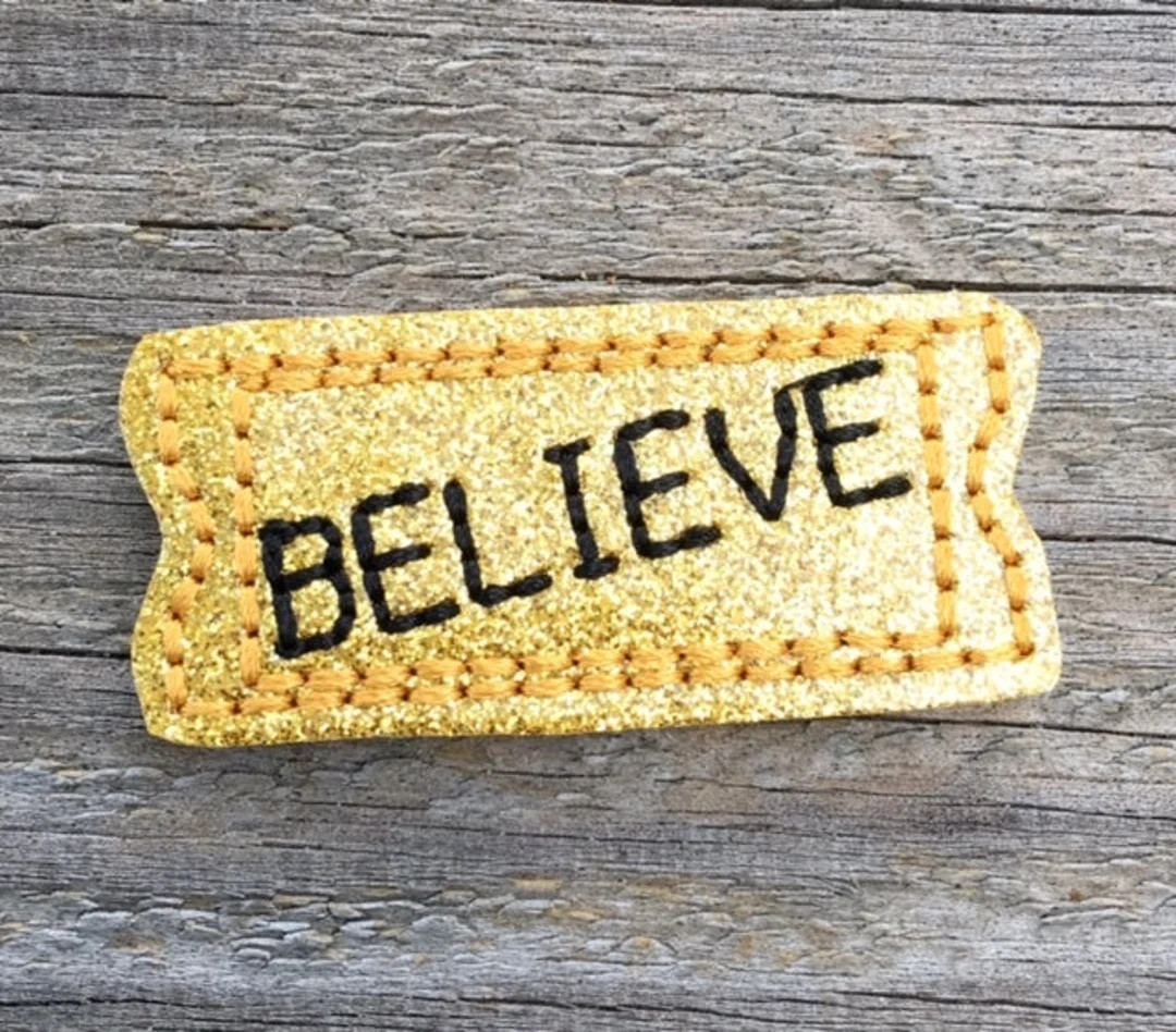 Christmas Hair Clip, Polar Express Hair Clip, Holiday Hair Bow, Polar Express Ticket Hair Clip, G... | Etsy (US)