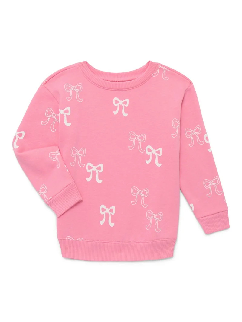 Garanimals Toddler Girl Printed Fleece Sweatshirt with Long Sleeves, Sizes 2T-5T | Walmart (US)