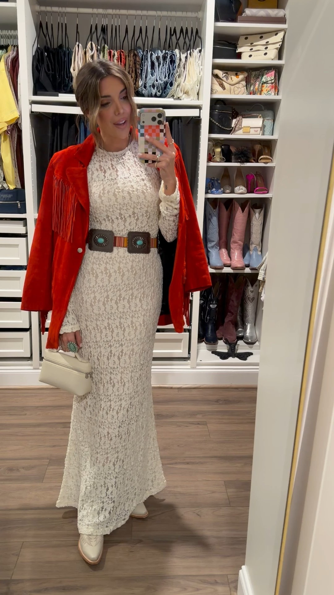 ootn for dinner with @lucchese to kick off rodeo week in Houston! jacket is old Understated Leather but linked similar

dress: size small



western fashion 
rodeo fashion
HLSR
Houston rodeo
Country concert 

#LTKootd