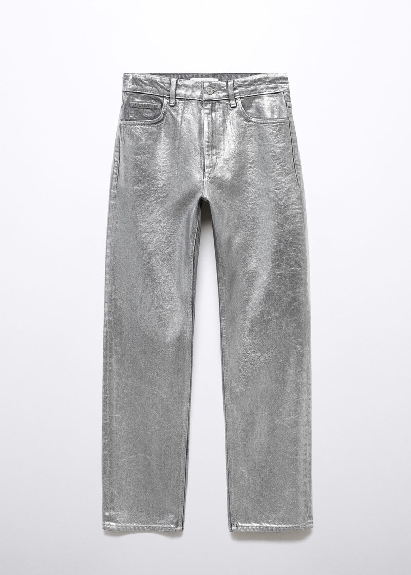 Straight foil jeans -  Women | Mango United Kingdom | MANGO (UK)