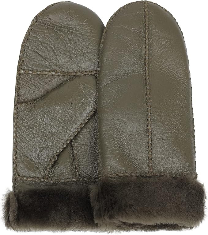 Surblue Women’s Winter Sheepskin Suede Mittens Leather Fur Premium Shearling Lambskin Lambswool | Amazon (US)
