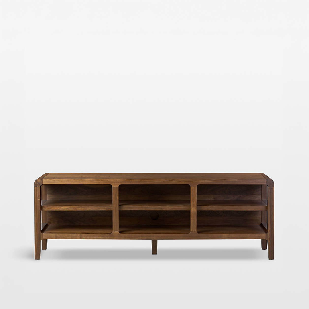Saul Solid Dark Walnut 78" Console Table | Crate & Barrel | Crate & Barrel