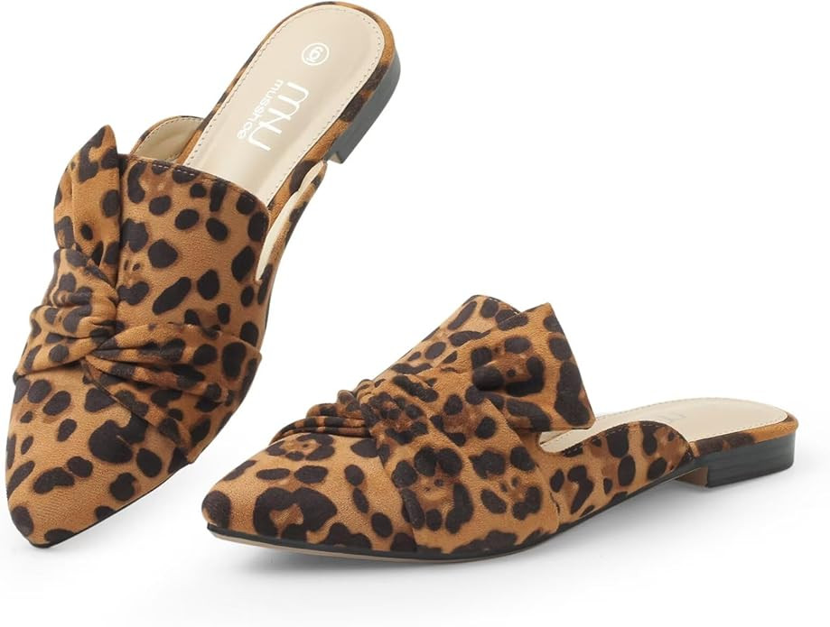 MUSSHOE All-Season Women's Mules：Pointed Toe Backless Loafers：Slip-on Comfortable Dressy Casu... | Amazon (US)