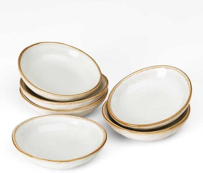 famiware Ocean Soy Sauce Dishes of 6, Oval Dipping Sauce Cups/Bowls/Dishes for Kitchen, 2.1oz Cer... | Amazon (US)