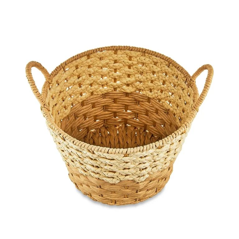 Easter Large 2-Toned Beige and Cream Paper Basket, Way To Celebrate - Walmart.com | Walmart (US)