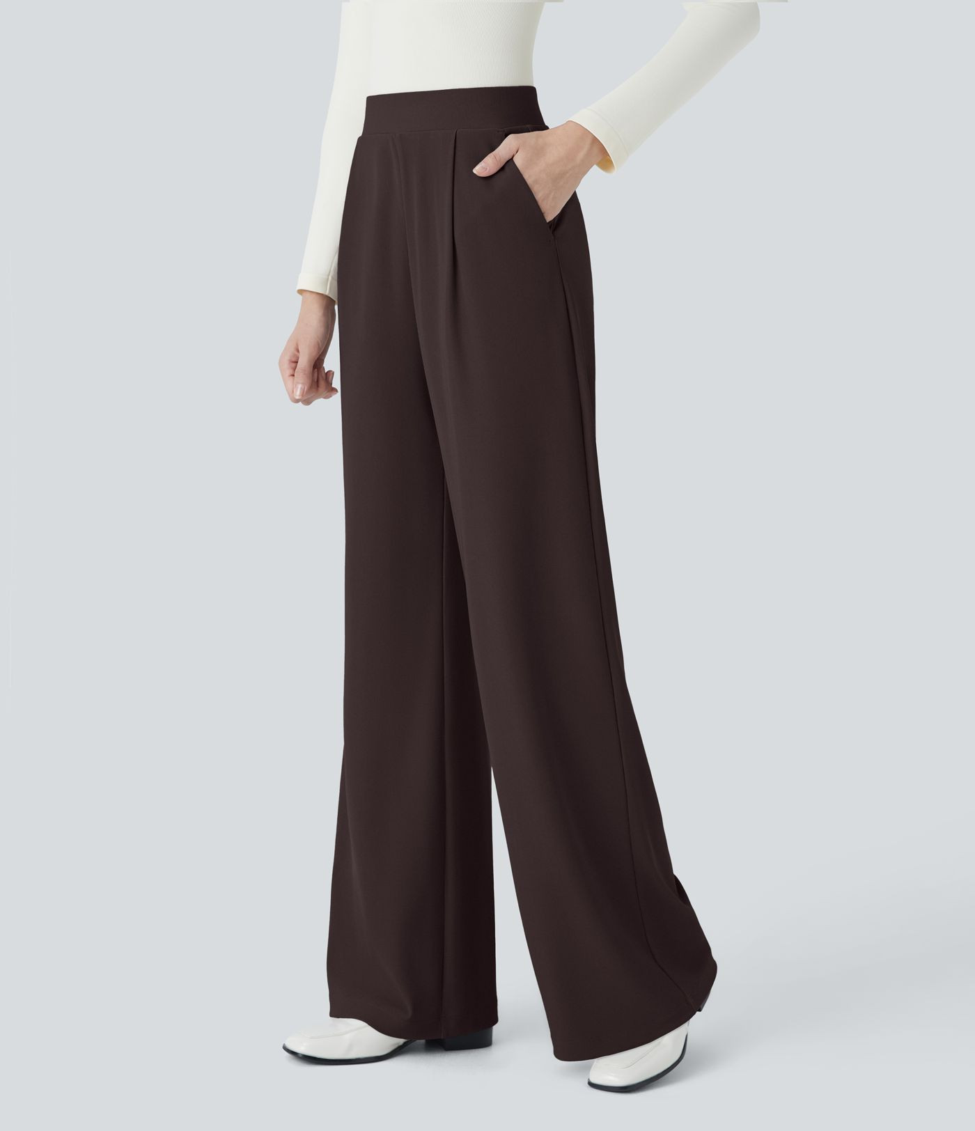 Women’s Halara Flex™ High Waisted Body Sculpt Waist-Slimming Pocket Wide Leg Micro Waffle Wor... | Halara UK