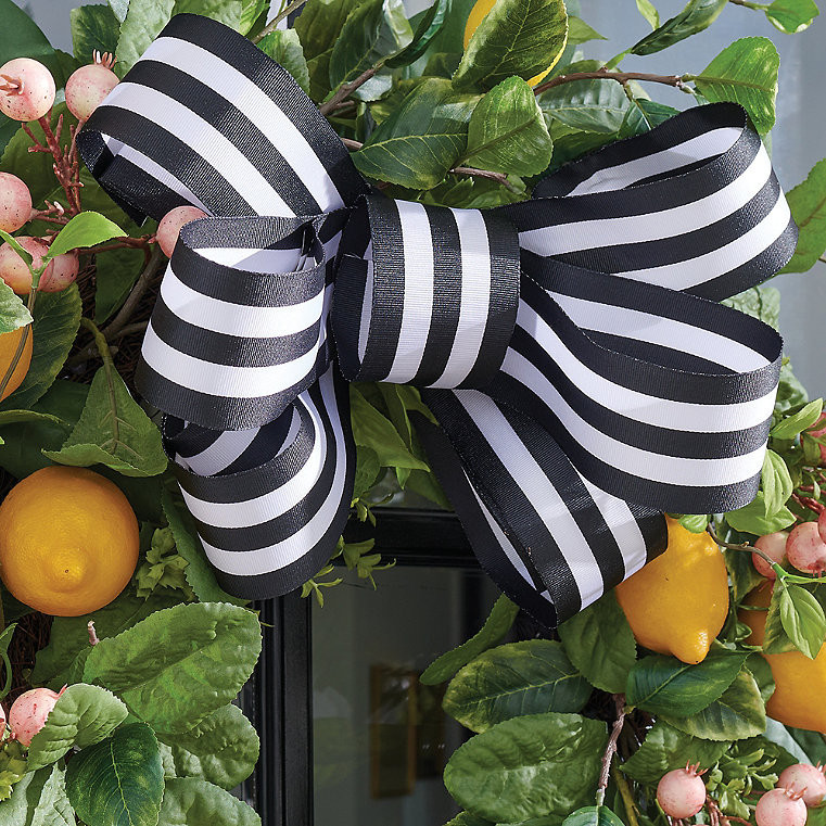 Black And White Striped Ribbon - Grandin Road | Grandin Road