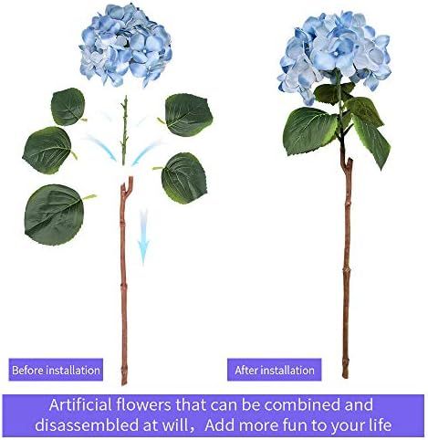 25 Inch Tall 3 Pcs Long Stem Fake Flowers Large Plants Artificial Flovewer Silk Hydrangea Bush Wildf | Amazon (US)