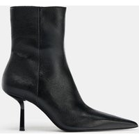 Zara - Leather Heeled Ankle Boots - Women - Black - Women | Zara US