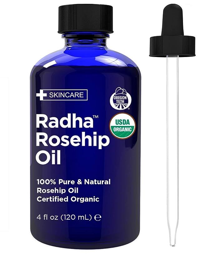 Radha Beauty USDA Certified Organic Rosehip Oil, 100% Pure Cold Pressed - Great Carrier Oil for M... | Amazon (US)