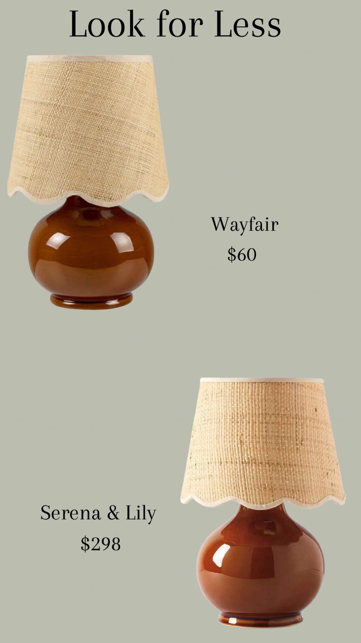 Look for less- scalloped mini lamp 

#LTKHome #LTKxWayfair #LTKSaleAlert