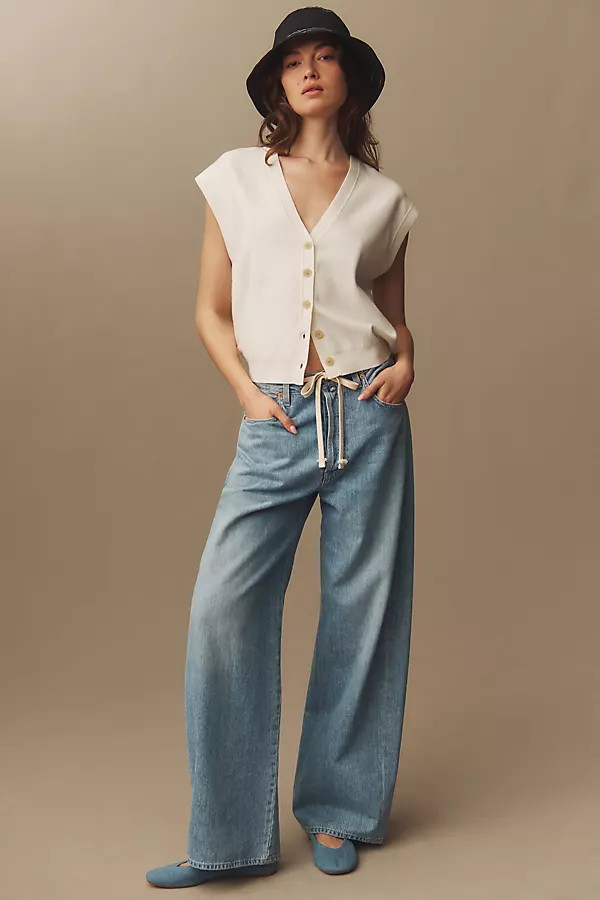 Brynn Drawstring Wide-Leg Jeans | Anthropologie (US)