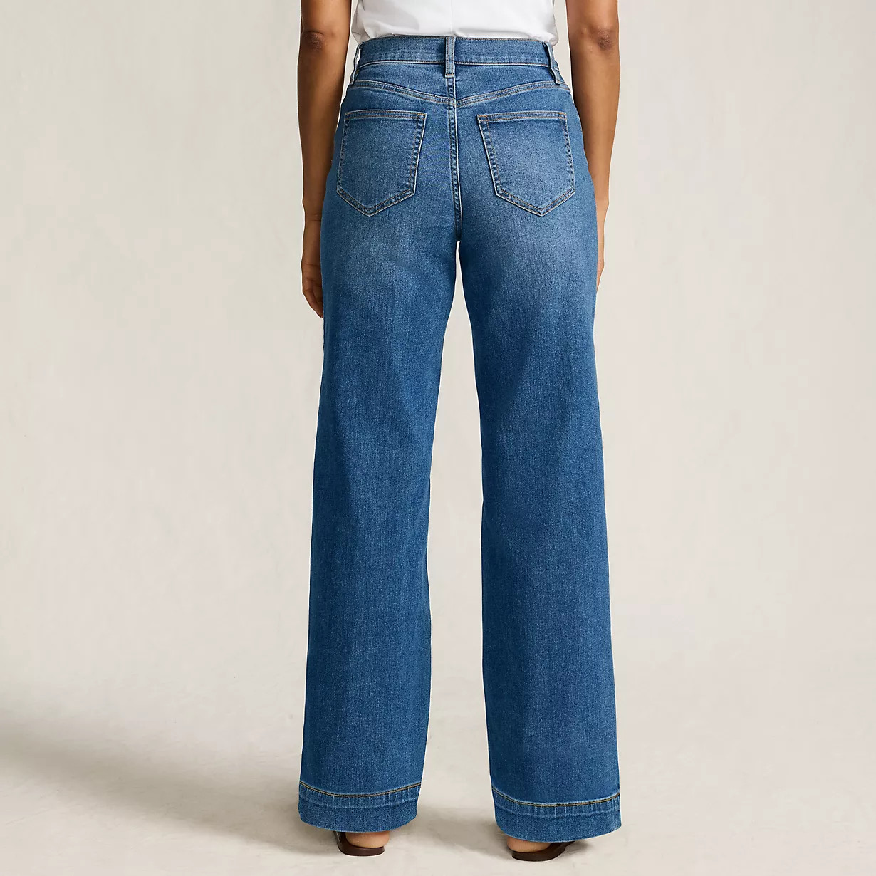 High Rise Wide Leg Denim Jeans | Lands' End (US)
