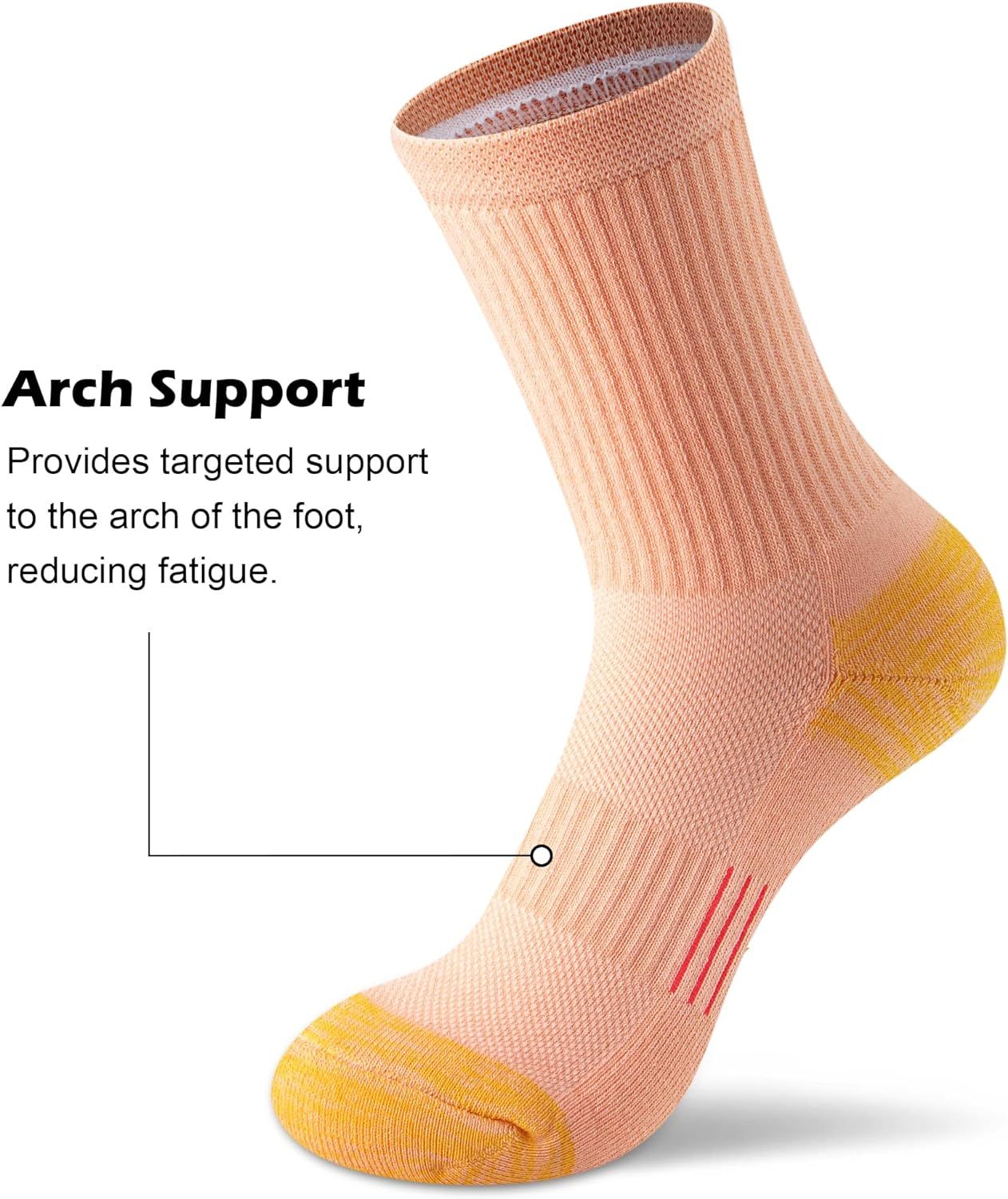 Gonii Crew Socks Women Hiking Running Athletic Cushioned Compression Socks 5-6 Pairs | Amazon (US)