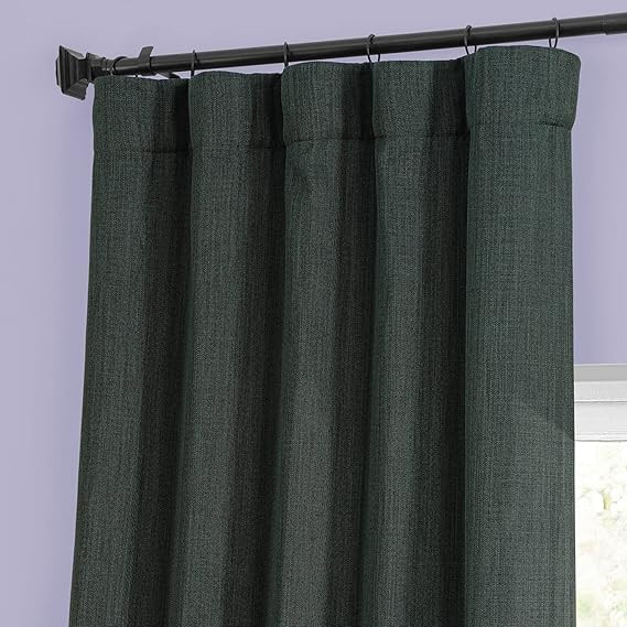 HPD Half Price Drapes Faux Linen Room Darkening Curtain 50 X 84, (1 Panel) BOCH-LN21328-84, Focal... | Amazon (US)