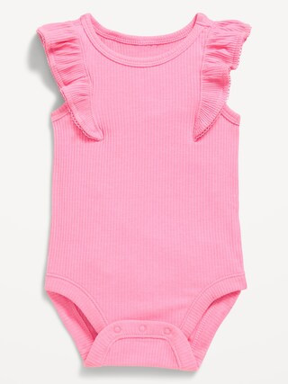 Ruffle-Trim Ribbed Bodysuit for Baby | Old Navy (US)