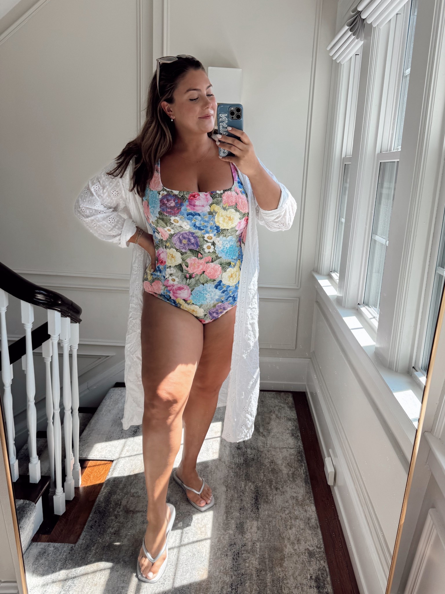 Wearing size 2X in swimsuit (sized up from my usual XXL/1X), 1X in coverup. Use CARALYNM at Cakes Body. 

#LTKSeasonal #LTKSwim #LTKMidsize