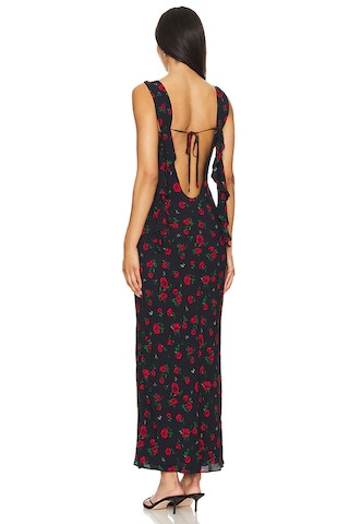 Eliana Midi Dress in Black & Red | Revolve Clothing (Global)