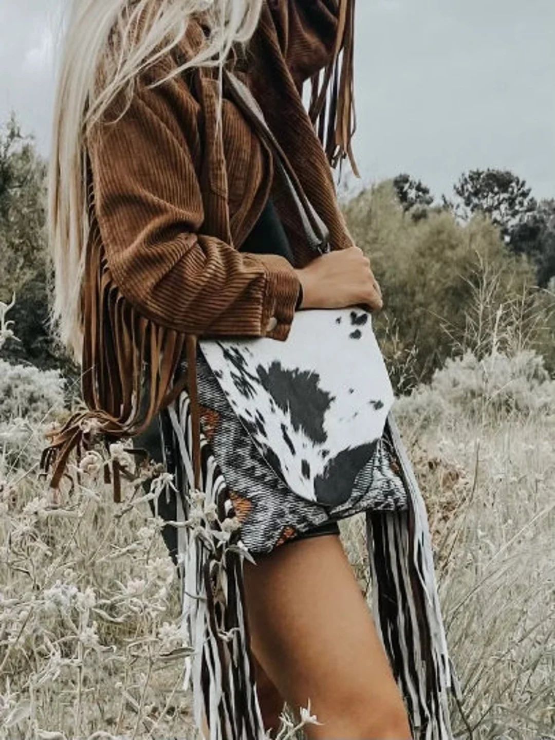 Aztec Cowhide Fringe Concealed Carry Bag - Etsy | Etsy (US)