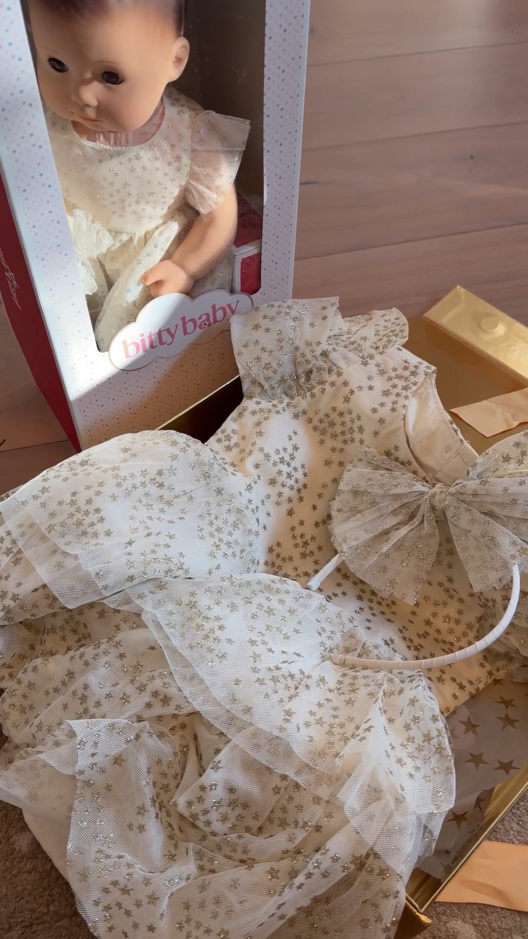 Janie and Jack matching sparkle gold dress with American Girl bitty baby is the perfect gift for toddlers and girls that love dolls! Such a cute matching gift for the holiday Christmas season! 

#LTKGiftGuide #LTKHoliday #LTKKids