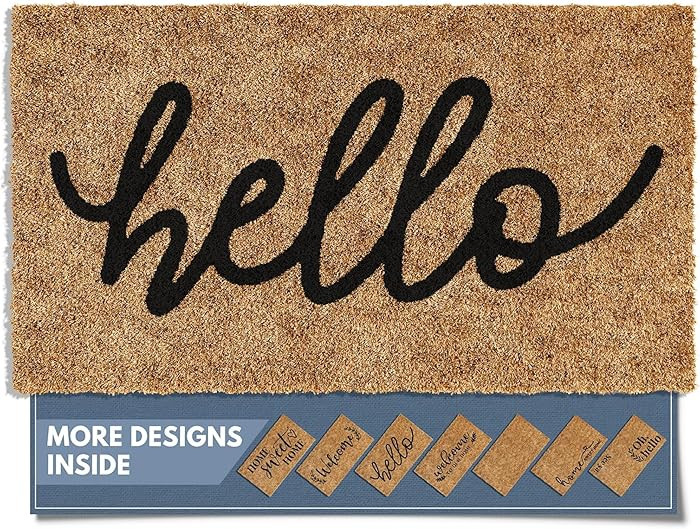 Barnyard Designs Doormat Welcome Mat for Outdoors, Large Front Door Entrance Mat, Brown (Hello, 3... | Amazon (US)