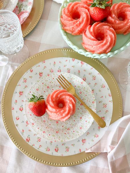 These Strawberry Mini Bundt Cakes are an easy and delicious dessert made with store bought ingredients that your guests will love! 🍓💗🍓 #strawberrybundtcake #easydesserts #mothersday #strawberrydesserts

#LTKhome #LTKSeasonal
