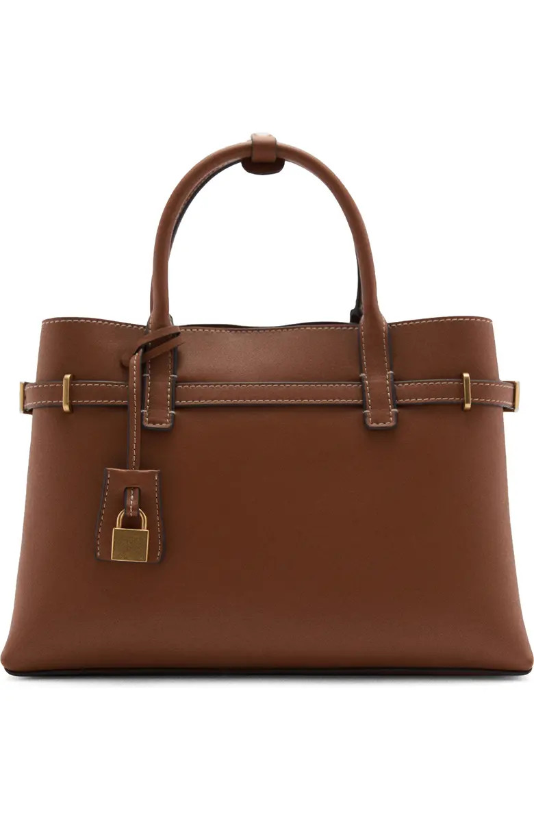 Padlock Detail Faux Leather Shopper Bag | Nordstrom