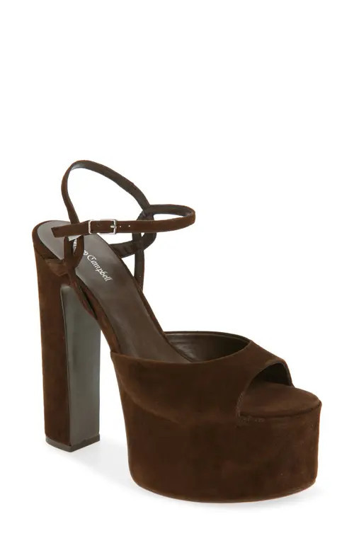 Jeffrey Campbell Ever Last Ankle Strap Platform Sandal in Espresso Suede at Nordstrom, Size 8.5 | Nordstrom