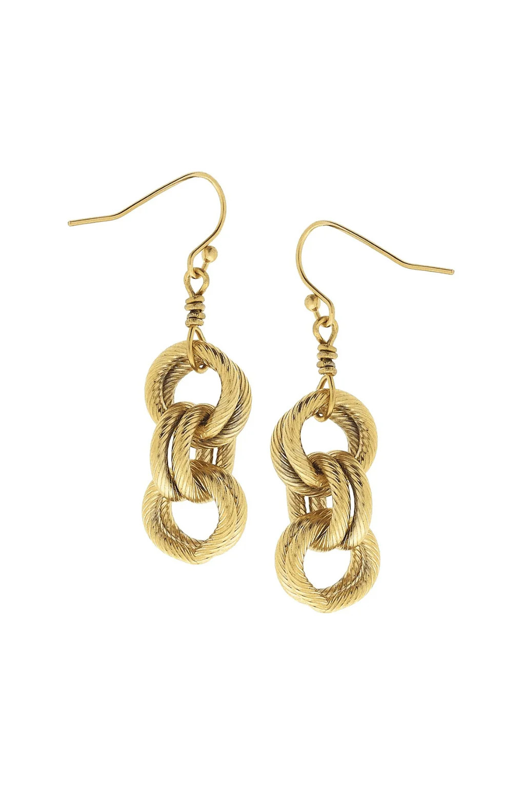 Susan Shaw Gold Double Link Earrings | Social Threads