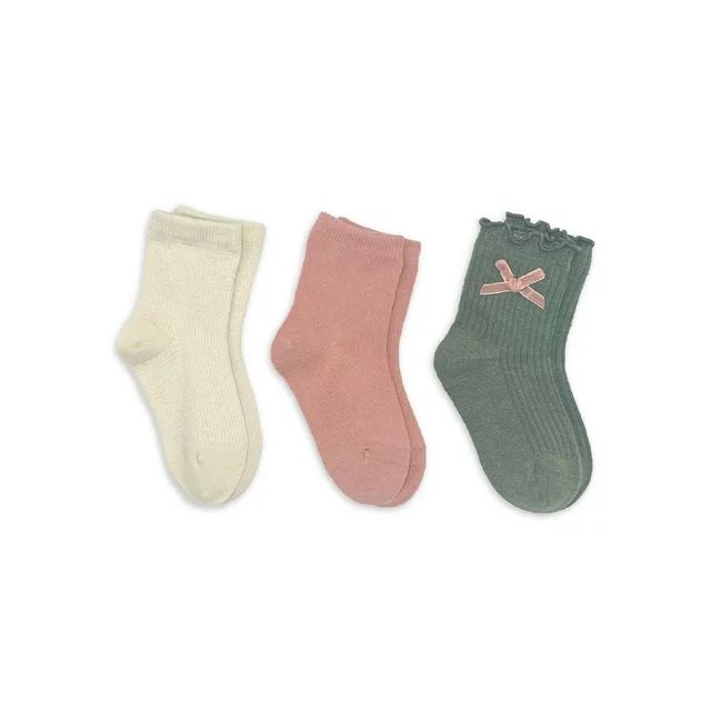 Wonder Nation Baby and Toddler Girl Crew Socks, 3-Pack, Sizes 18M-5T | Walmart (US)