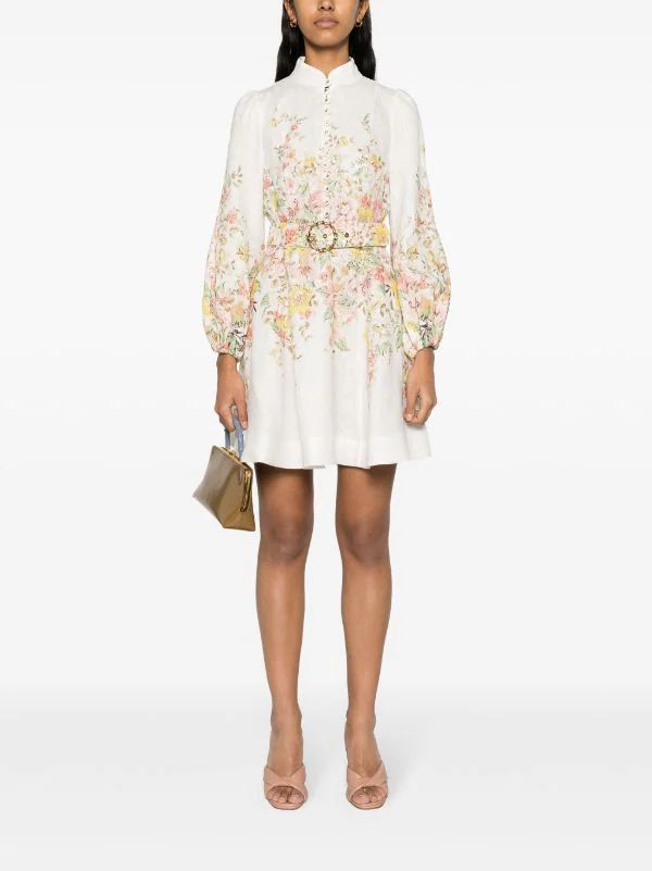 floral-print belted minidress | Farfetch Global