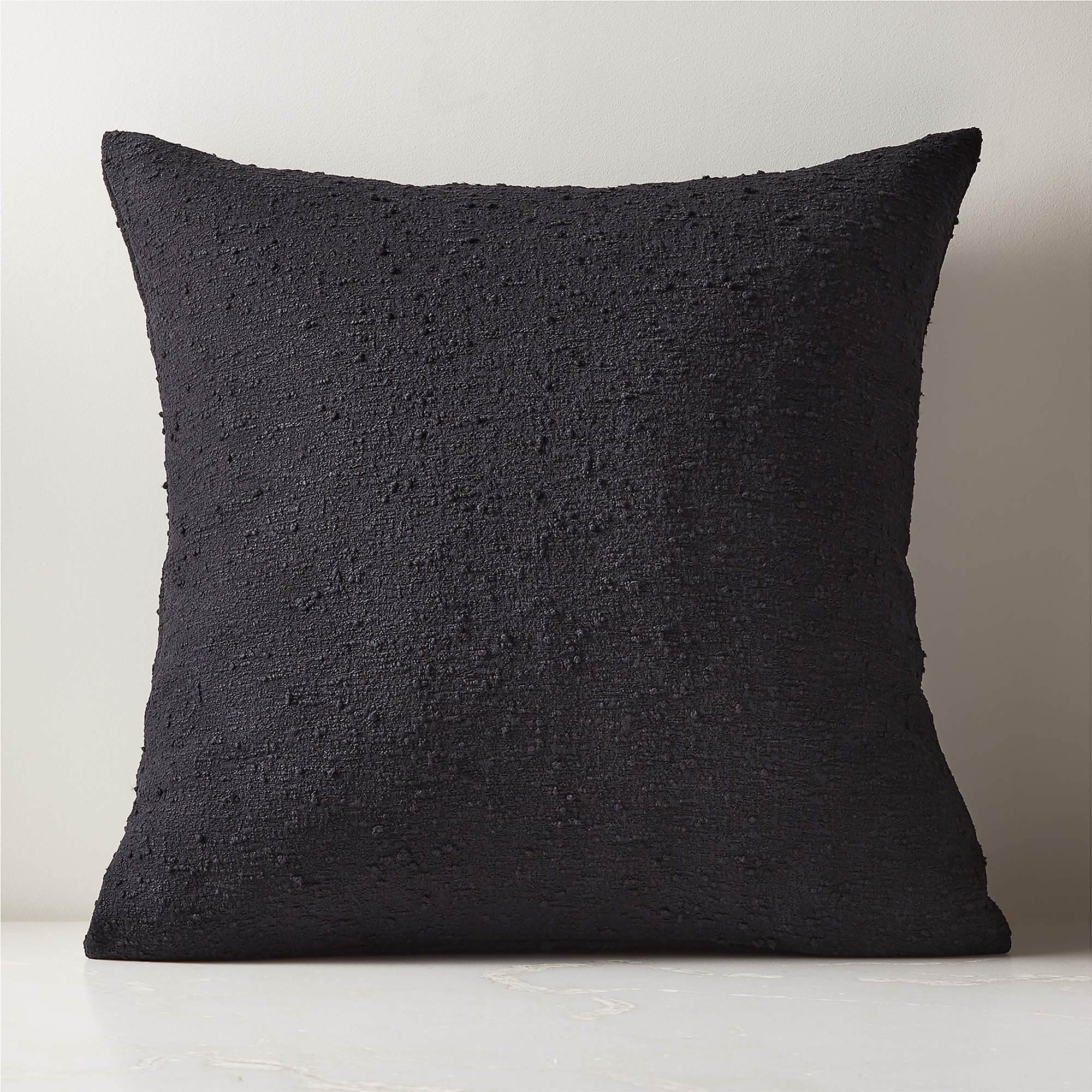 Black Boucle Throw Pillow Cover 23"x23" + Reviews | CB2 | CB2