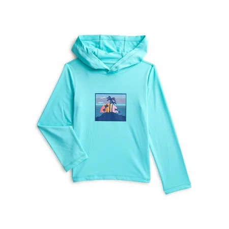 Wonder Nation Boys Hooded Rash Guard with Long Sleeves, Sizes 4-18 & Husky | Walmart (US)