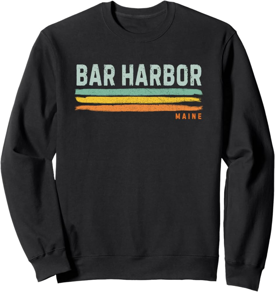 Vintage Stripes Bar Harbor ME Sweatshirt | Amazon (US)