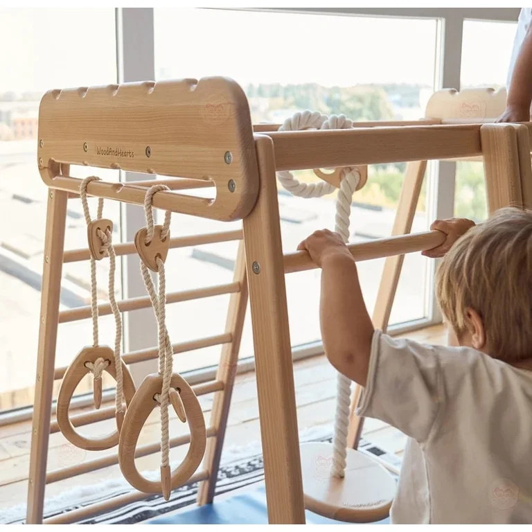 Woodandhearts Scandinavian Play Complex: Swedish Stepladder, Rocking Ramp, Climbing Rope, Monkey ... | Walmart (US)