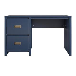 Monarch Hill Haven Single Pedestal Desk, Navy | The Home Depot