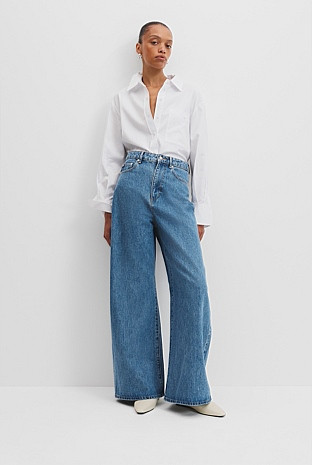Curved Wide Leg Jean | Country Road