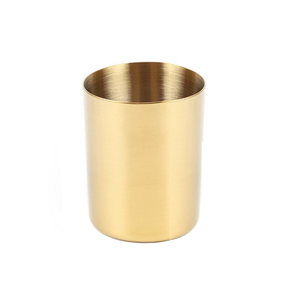 MEI YI TIAN Gold Pen Holder Glossy Stainless Steel Pencil Cup for Home Office Desk Organizers Mul... | Amazon (US)