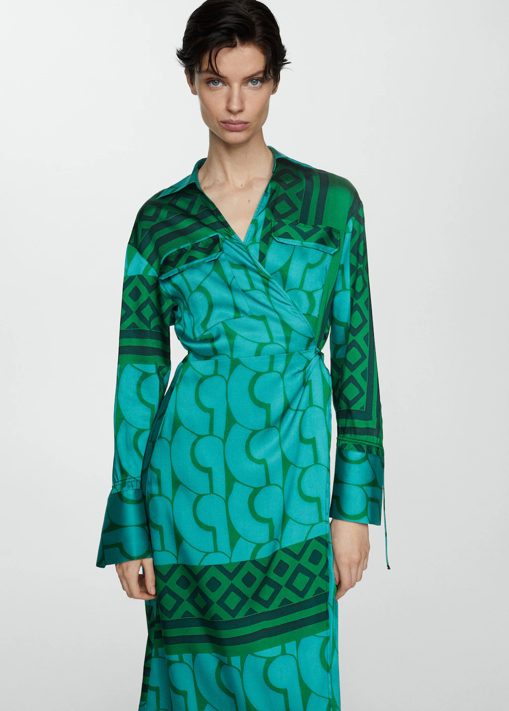 Jurk met print en strik | MANGO (NL)