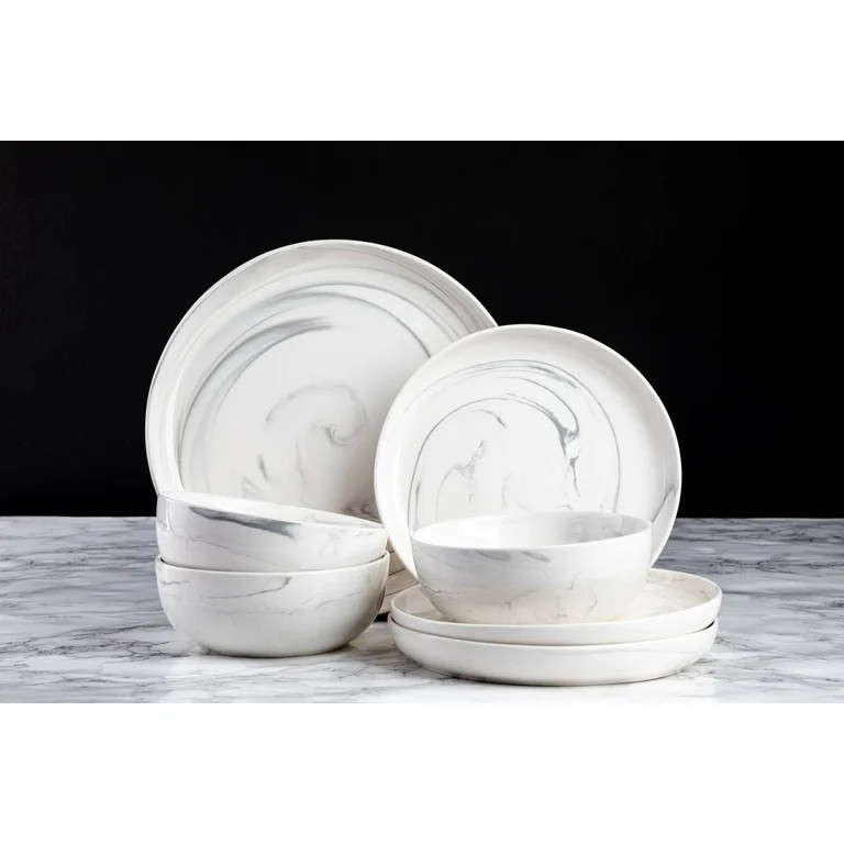 Thyme & Table Grey Marble Stoneware Round Salad Plate | Walmart (US)