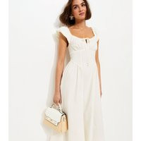 Women's White Lace Trim Milkmaid Midi Dress New Look | New Look (UK)